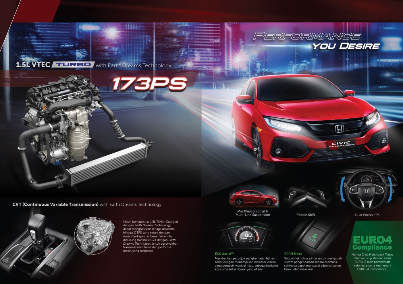 Honda Surabaya Center Luncurkan Honda Civic Hatchback Turbo, Hatchback Canggih Dengan Desain Sylish Dan Performa Sporty Di Surabaya