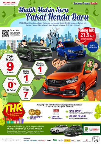 Menyambut Bulan Ramadhan, Honda Surabaya Center Menawarkan Promo Spesial “Mudik Makin Seru Pakai Honda Baru”